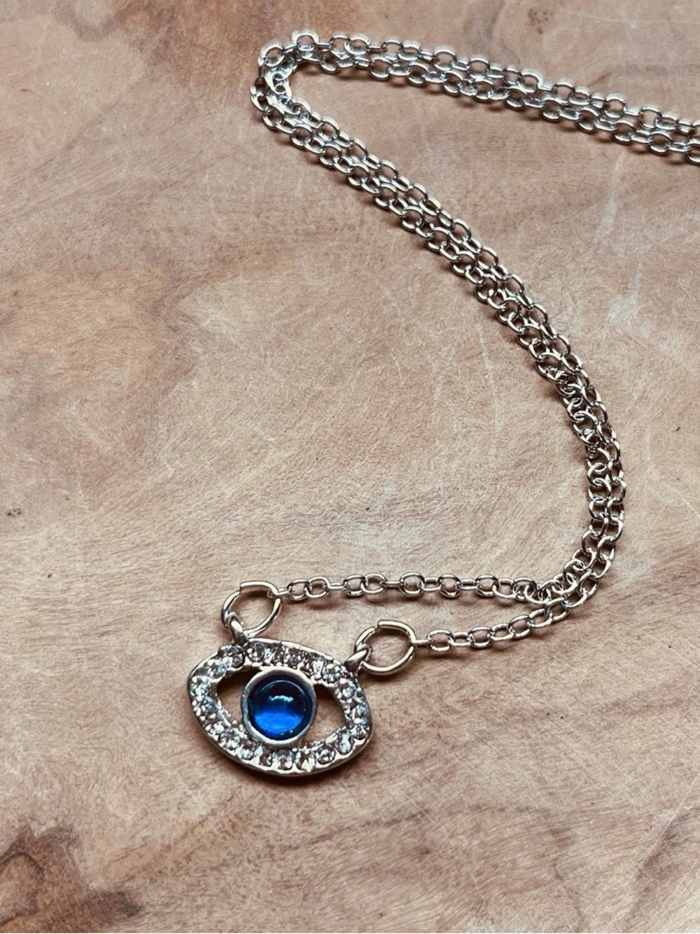Silver Third Eye of Protection Necklace Dainty minimalist pendant
